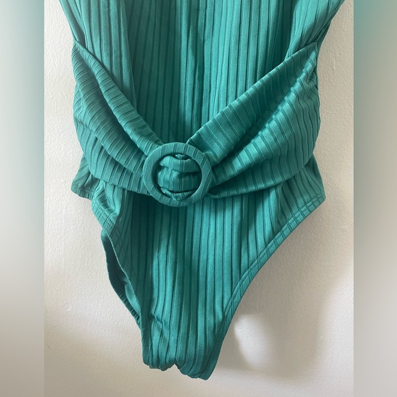 Emerald Green one piece swim bathing suit - Picture 2 of 5